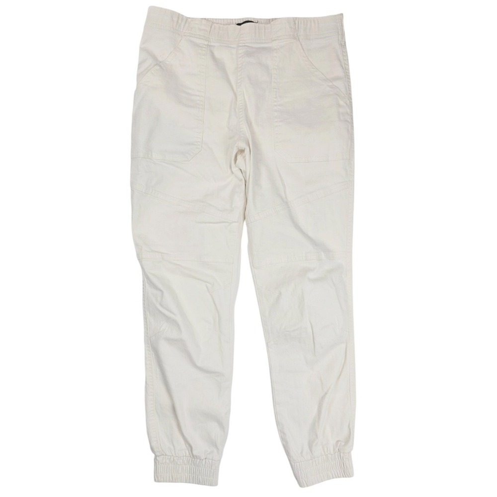 Sincerely Jules Stretch Ivory Chino Jogger Pants Women's Size Large 32x27 - Picture 1 of 4